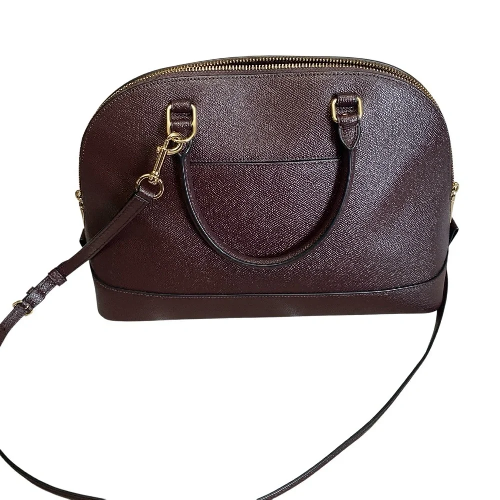 Coach Dark Brown Leather Sierra Satchel Crossbody Bag
